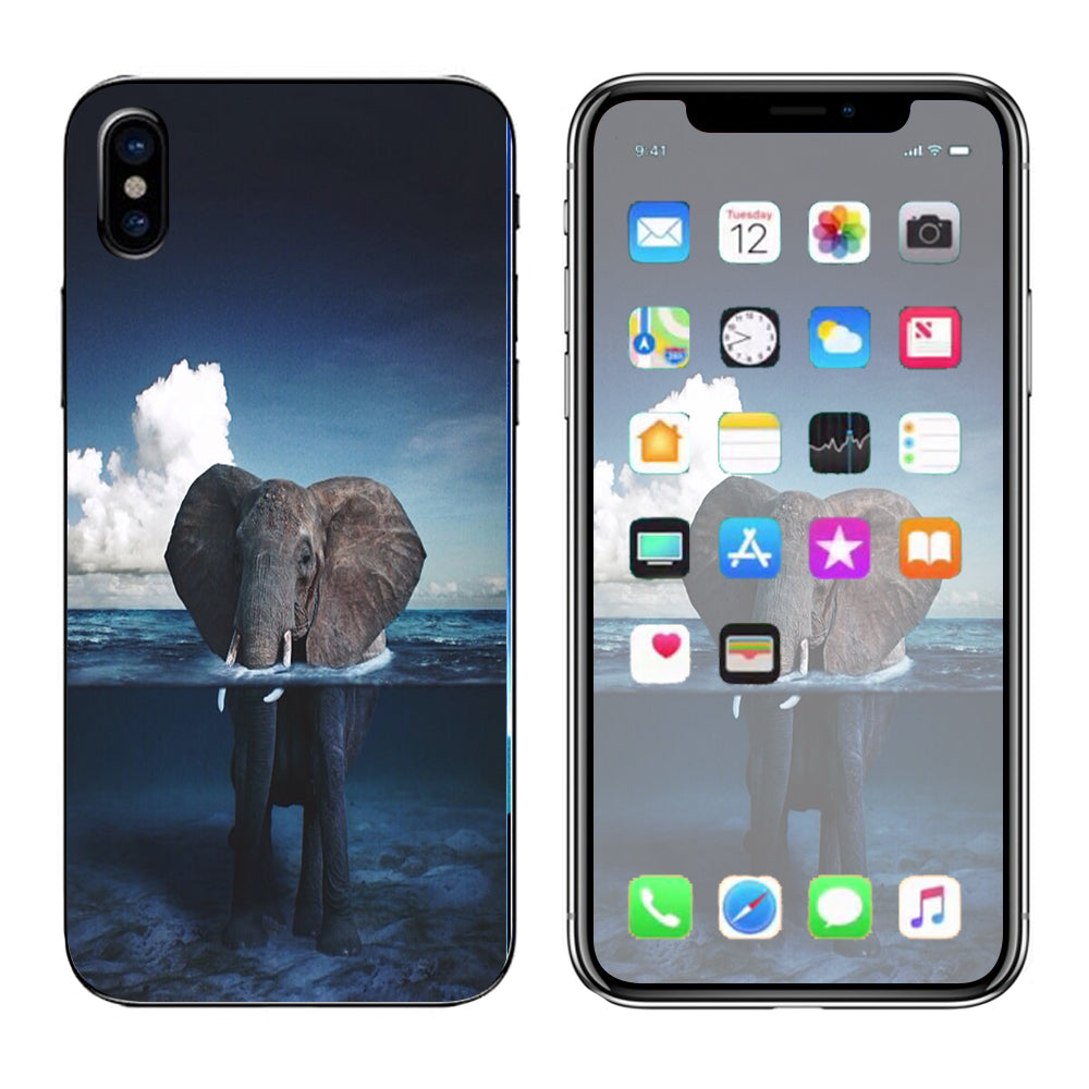  Elephant Under Water Apple iPhone X Skin