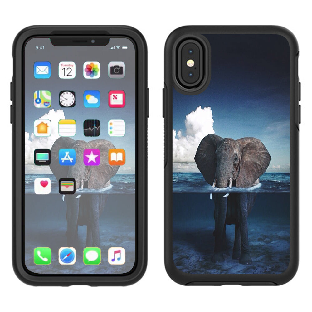  Elephant Under Water Otterbox Defender Apple iPhone X Skin