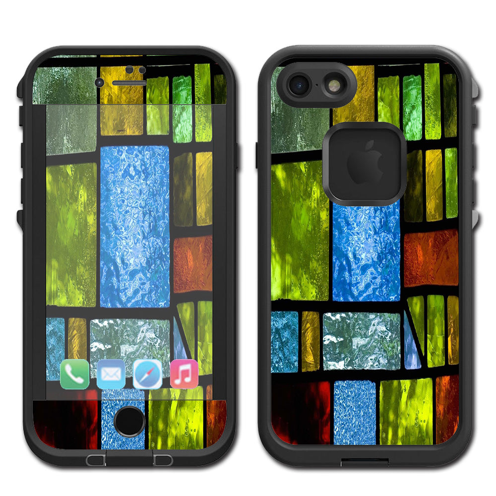  Colorful Stained Glass Lifeproof Fre iPhone 7 or iPhone 8 Skin