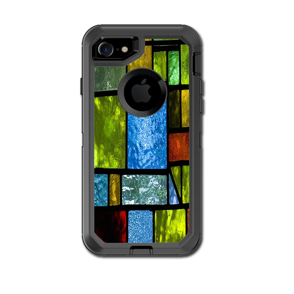  Colorful Stained Glass Otterbox Defender iPhone 7 or iPhone 8 Skin