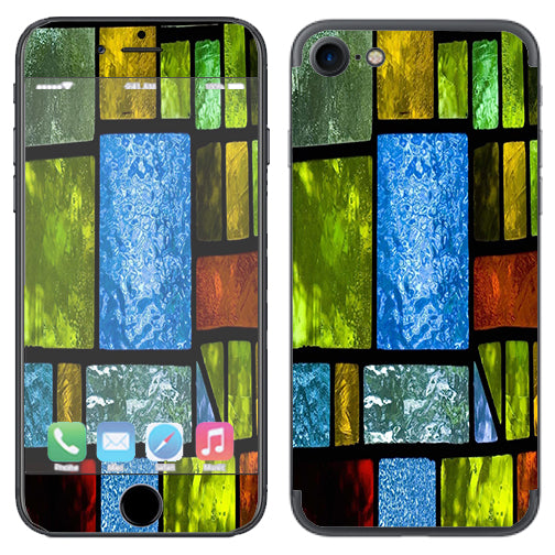  Colorful Stained Glass Apple iPhone 7 or iPhone 8 Skin
