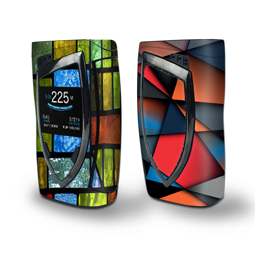 Skin Decal Vinyl Wrap for Smok Devilkin Kit 225w Vape (includes TFV12 Prince Tank Skins) skins cover/ Colorful Stained Glass