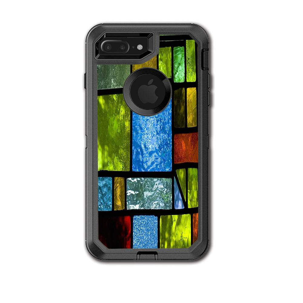  Colorful Stained Glass Otterbox Defender iPhone 7+ Plus or iPhone 8+ Plus Skin