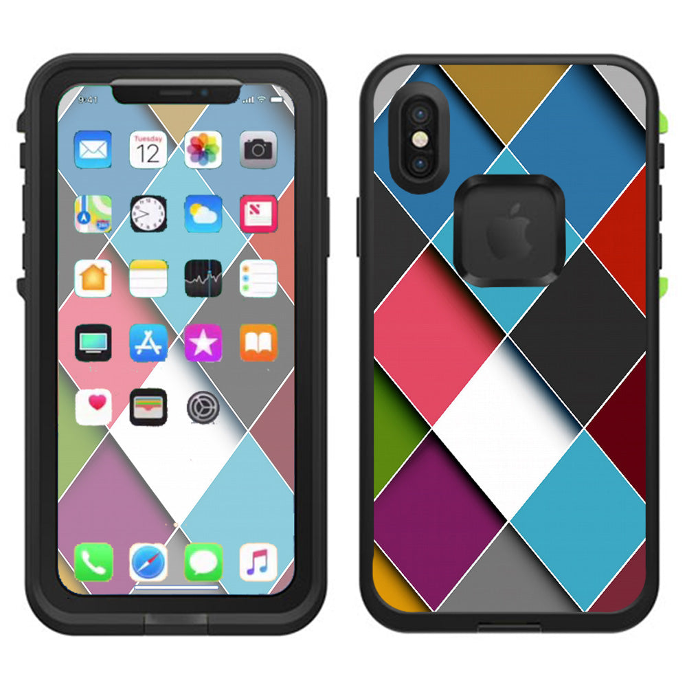  Colorful Geometry Pattern Lifeproof Fre Case iPhone X Skin