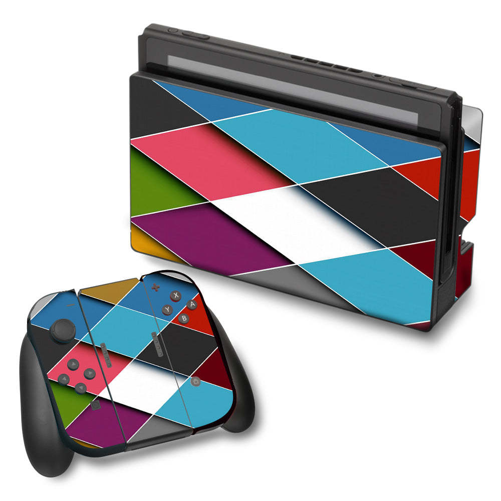  Colorful Geometry Pattern Nintendo Switch Skin