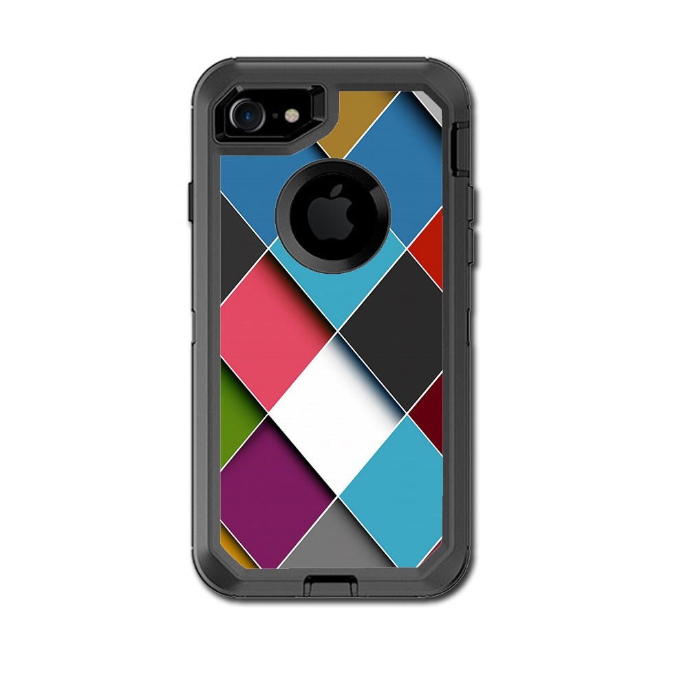  Colorful Geometry Pattern Otterbox Defender iPhone 7 or iPhone 8 Skin