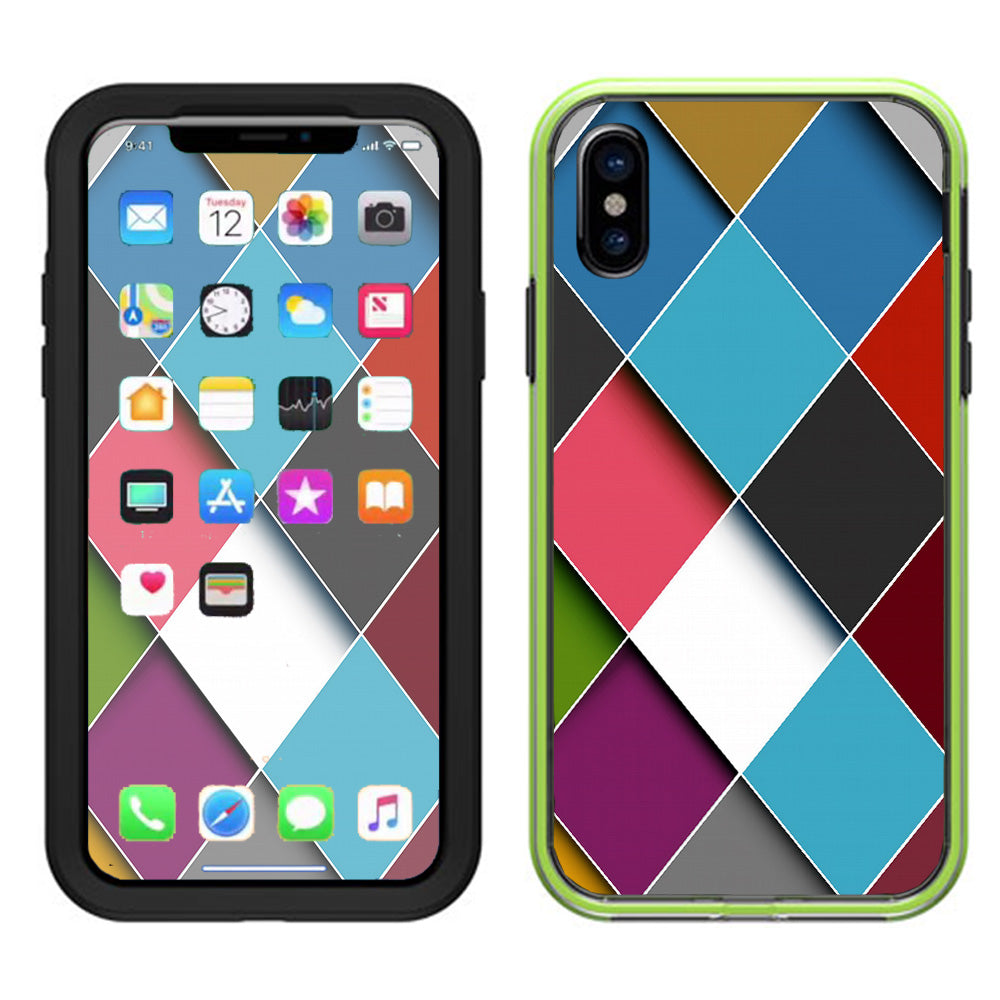  Colorful Geometry Pattern Lifeproof Slam Case iPhone X Skin