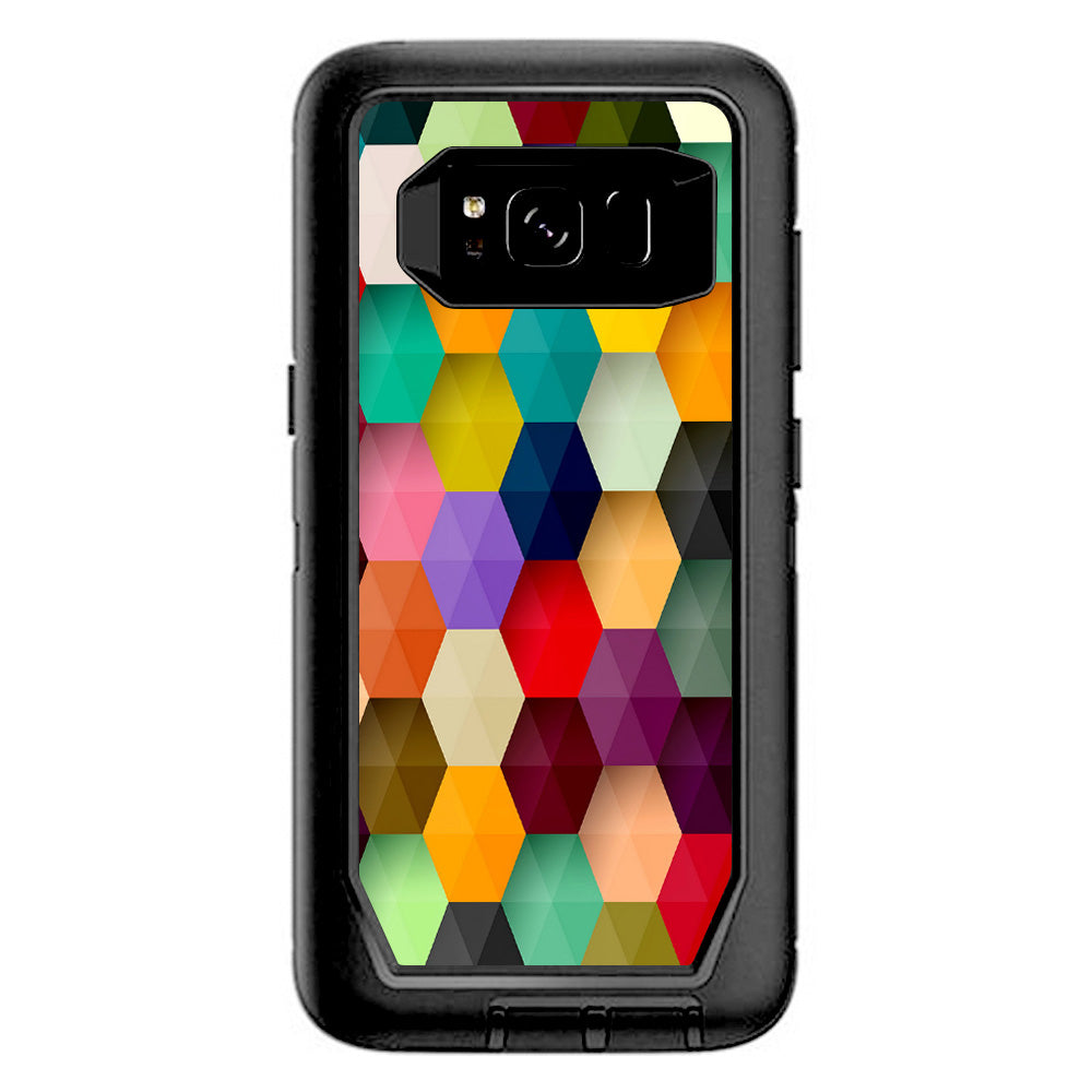 Colorful Geometry Honeycomb Otterbox Defender Samsung Galaxy S8 Skin