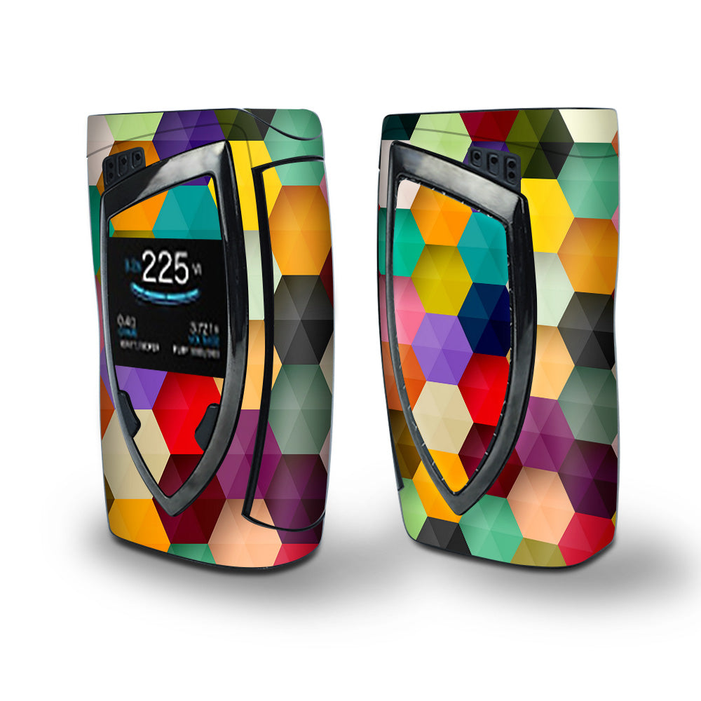 Skin Decal Vinyl Wrap for Smok Devilkin Kit 225w Vape (includes TFV12 Prince Tank Skins) skins cover/ Colorful Geometry Honeycomb