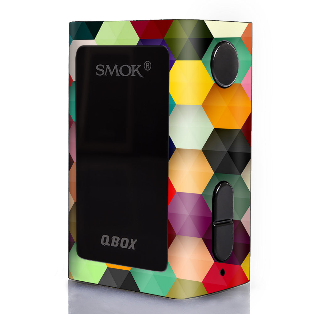  Colorful Geometry Honeycomb Smok Q-Box Skin