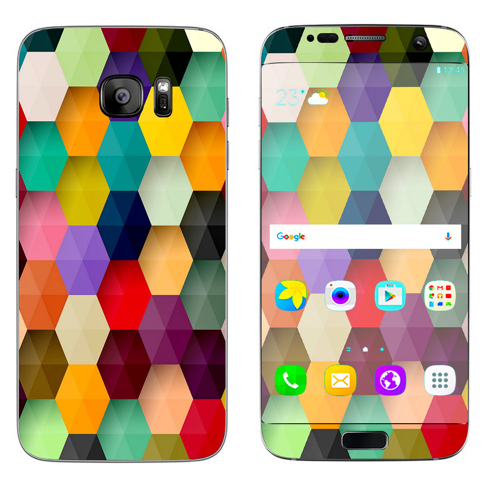  Colorful Geometry Honeycomb Samsung Galaxy S7 Edge Skin