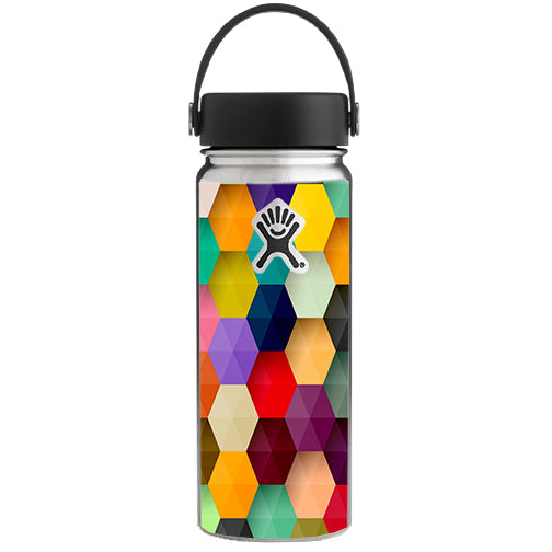  Colorful Geometry Honeycomb Hydroflask 18oz Wide Mouth Skin