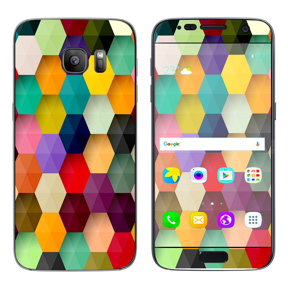  Colorful Geometry Honeycomb Samsung Galaxy S7 Skin