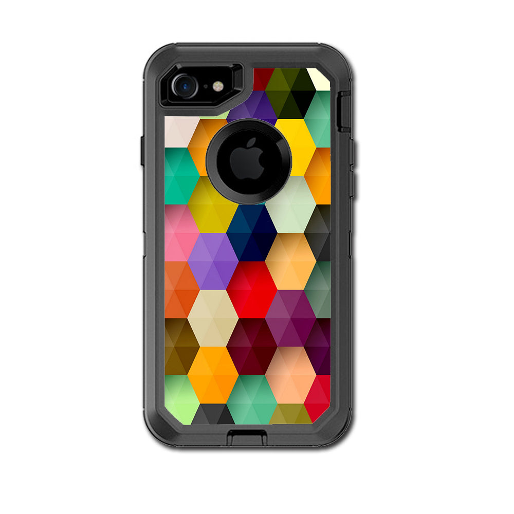  Colorful Geometry Honeycomb Otterbox Defender iPhone 7 or iPhone 8 Skin
