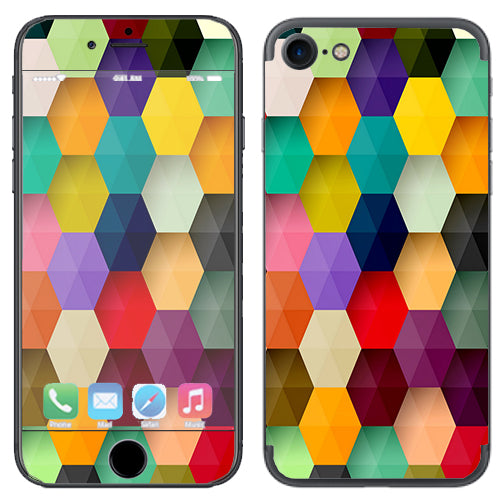  Colorful Geometry Honeycomb Apple iPhone 7 or iPhone 8 Skin