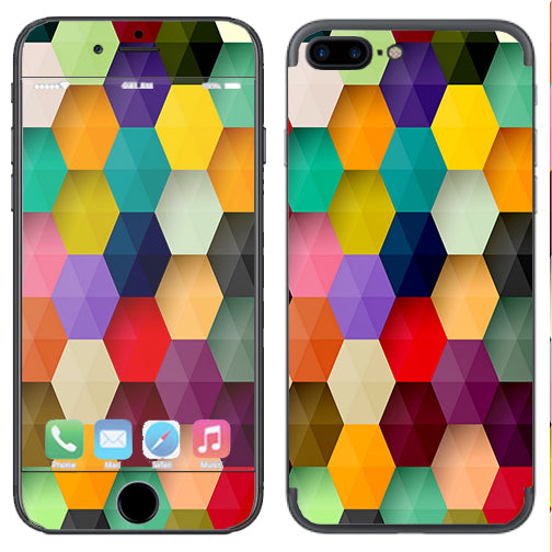  Colorful Geometry Honeycomb Apple  iPhone 7+ Plus / iPhone 8+ Plus Skin