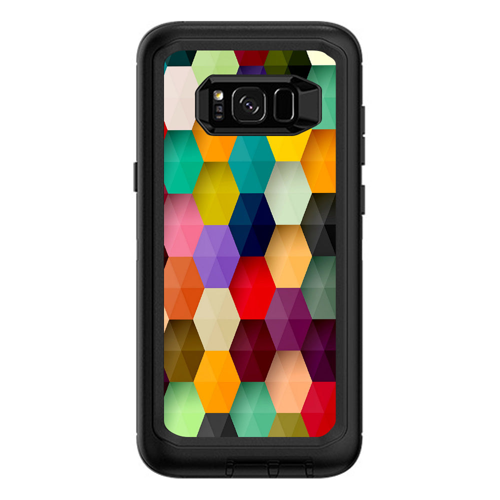  Colorful Geometry Honeycomb Otterbox Defender Samsung Galaxy S8 Plus Skin