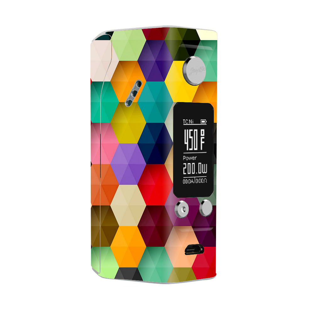  Colorful Geometry Honeycomb Wismec Reuleaux RX200S Skin