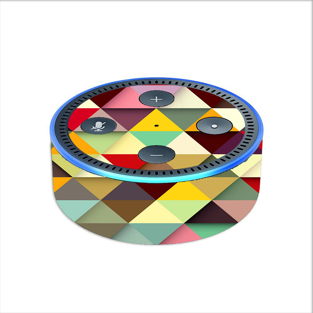  Colorful Triangles Pattern Amazon Echo Dot 2nd Gen Skin