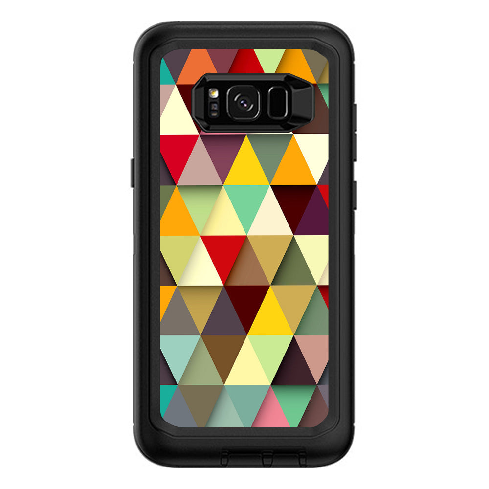  Colorful Triangles Pattern Otterbox Defender Samsung Galaxy S8 Plus Skin