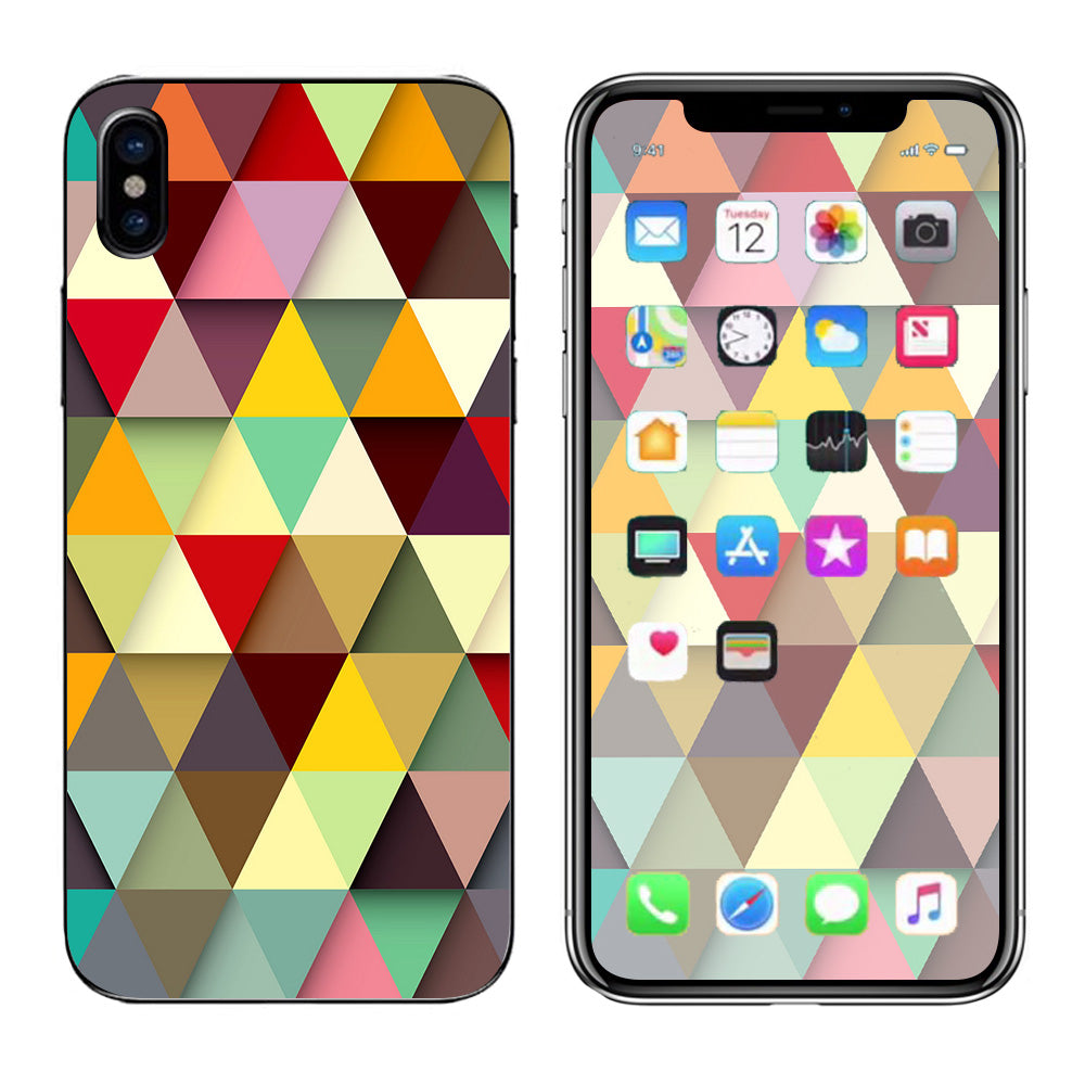  Colorful Triangles Pattern Apple iPhone X Skin
