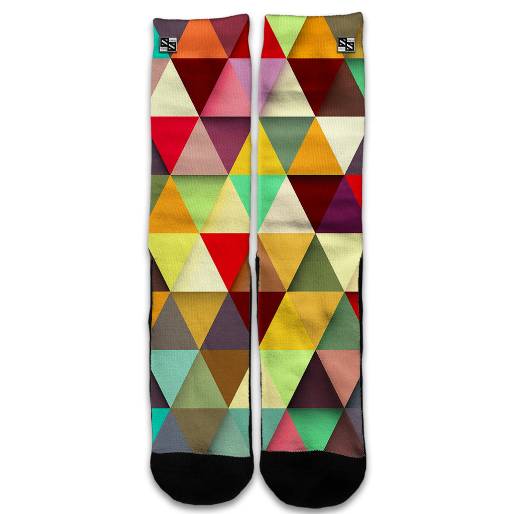  Colorful Triangles Pattern Universal Socks