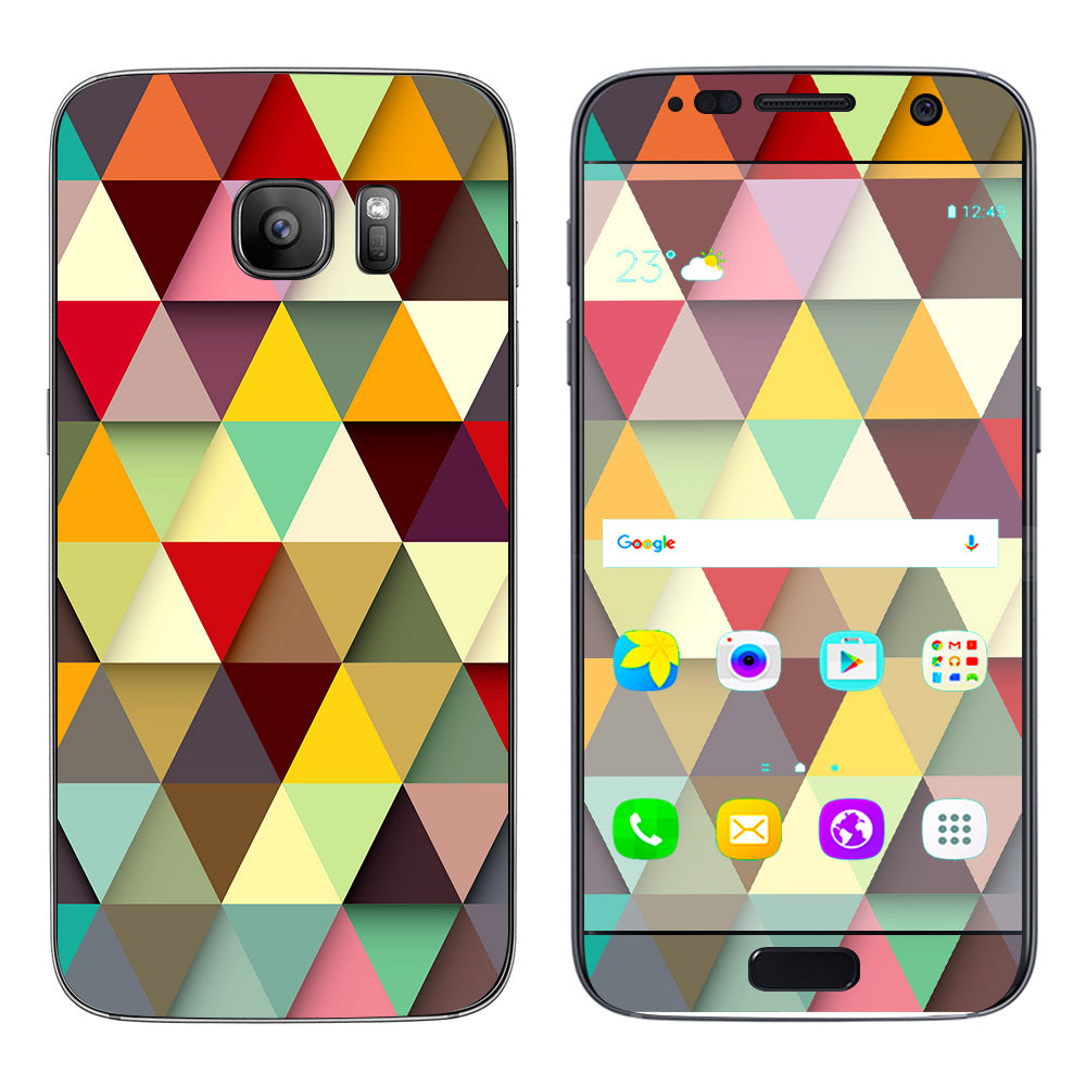  Colorful Triangles Pattern Samsung Galaxy S7 Skin