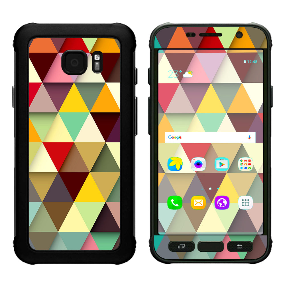  Colorful Triangles Pattern Samsung Galaxy S7 Active Skin
