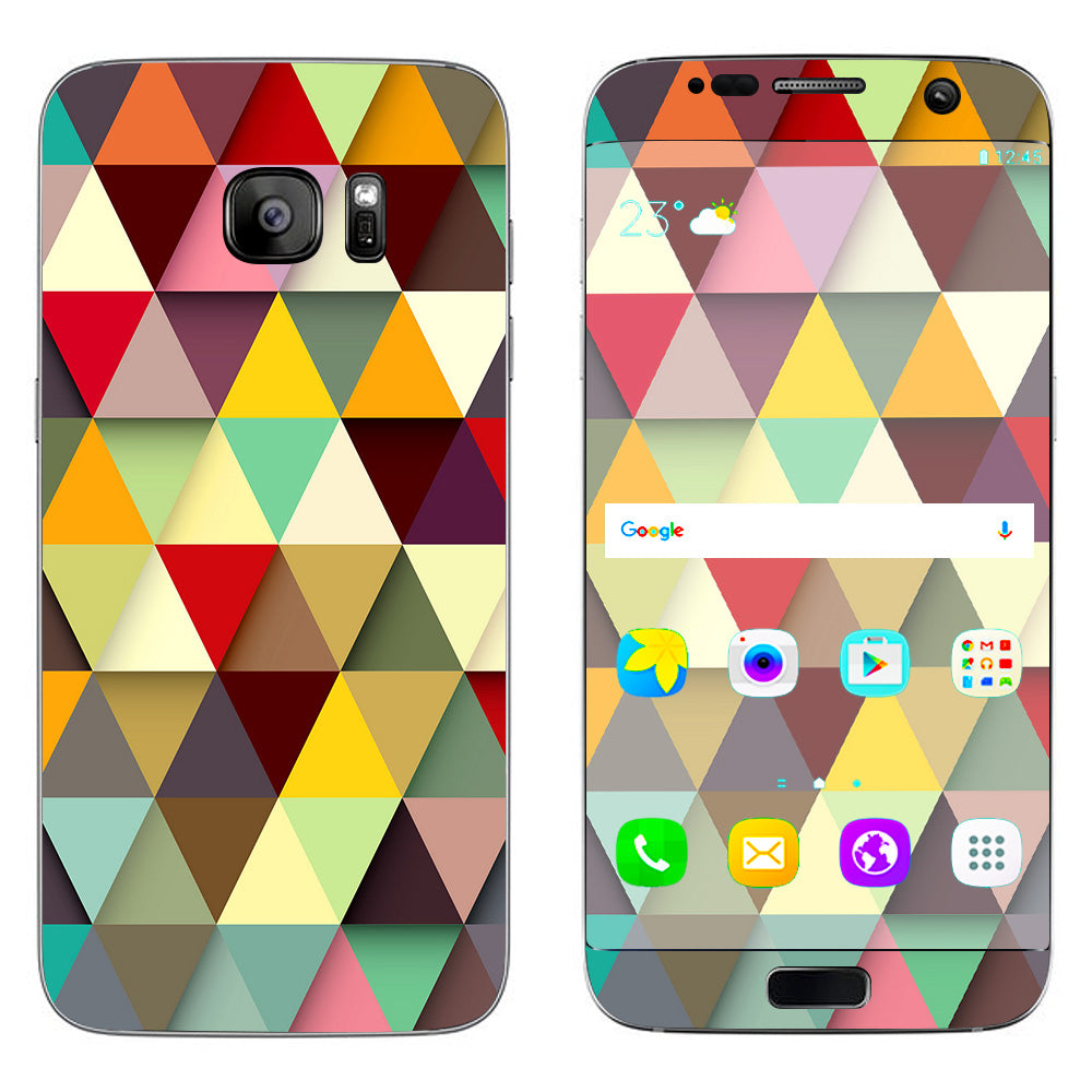  Colorful Triangles Pattern Samsung Galaxy S7 Edge Skin