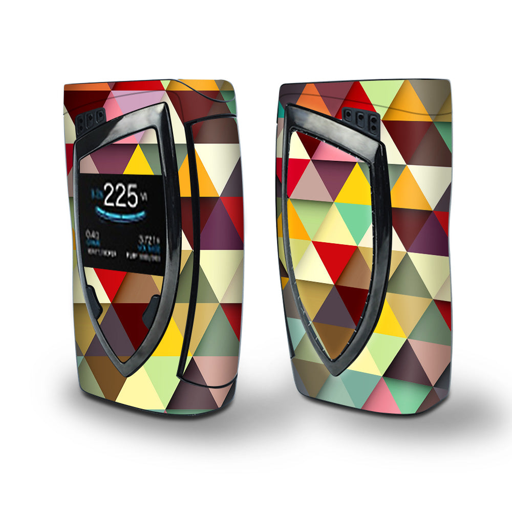 Skin Decal Vinyl Wrap for Smok Devilkin Kit 225w Vape (includes TFV12 Prince Tank Skins) skins cover/ Colorful Triangles Pattern