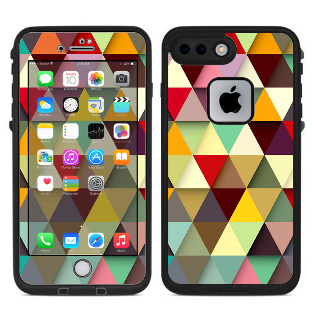  Colorful Triangles Pattern Lifeproof Fre iPhone 7 Plus or iPhone 8 Plus Skin