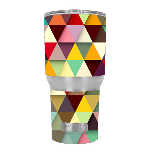  Colorful Triangles Pattern RTIC 30oz Tumbler Skin