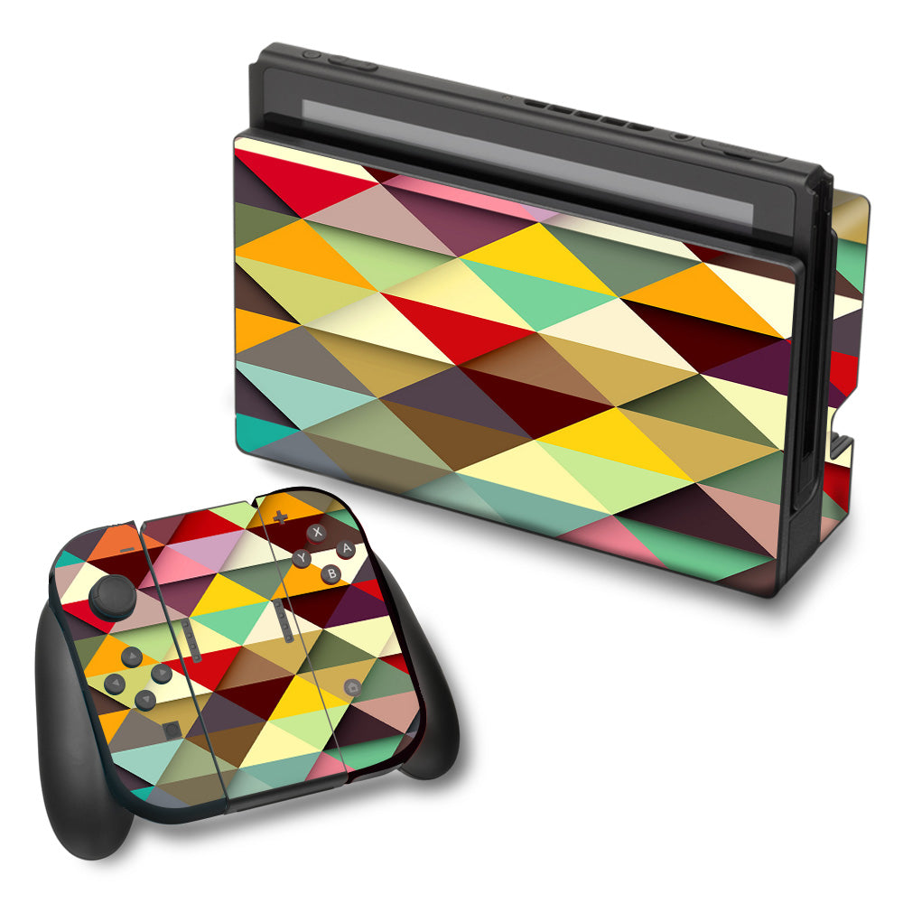  Colorful Triangles Pattern Nintendo Switch Skin