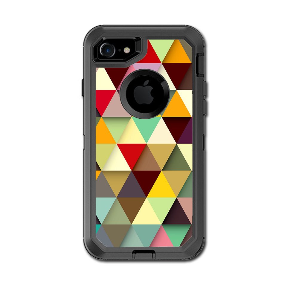  Colorful Triangles Pattern Otterbox Defender iPhone 7 or iPhone 8 Skin