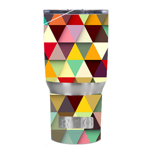  Colorful Triangles Pattern RTIC 20oz Tumbler Skin