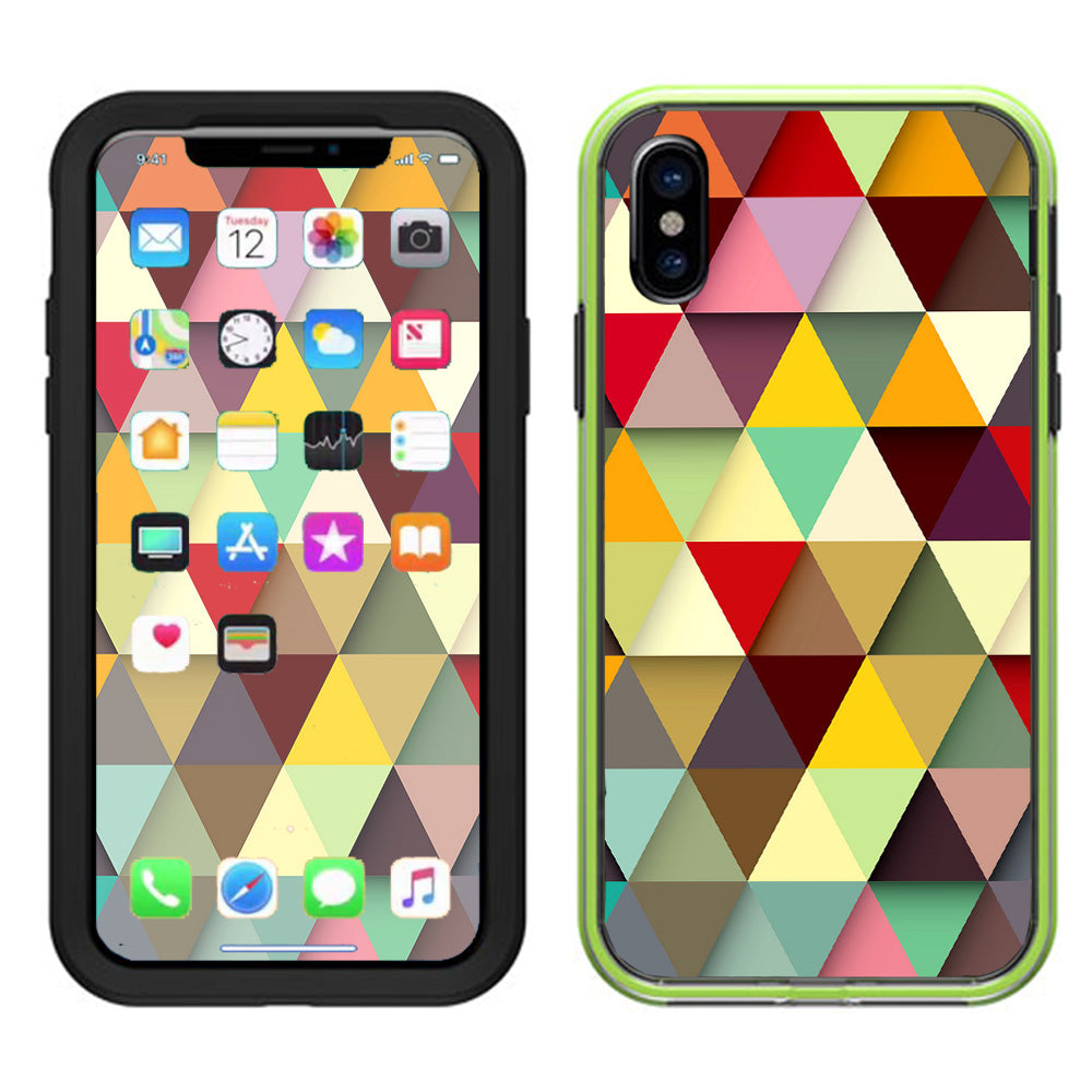  Colorful Triangles Pattern Lifeproof Slam Case iPhone X Skin
