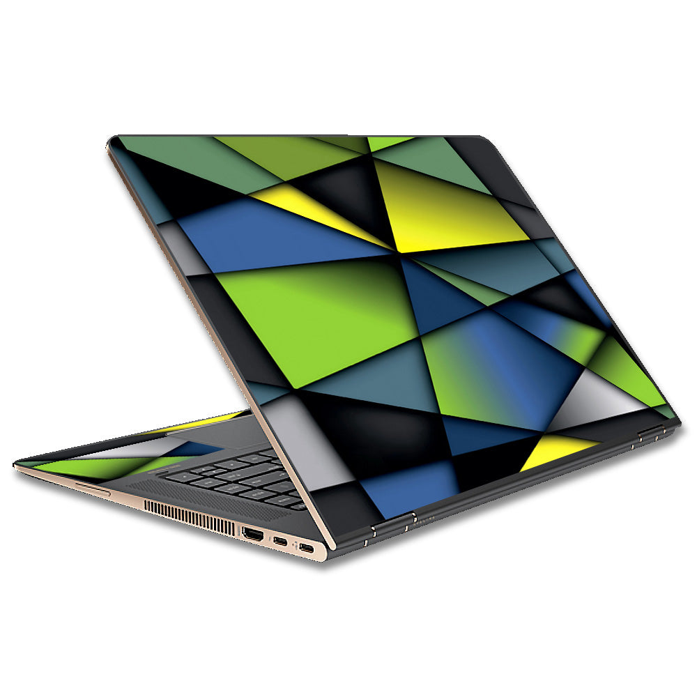  Green Blue Geometry Shapes HP Spectre x360 13t Skin