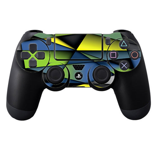 Skins Decals for PS4 Playstation 4 Controller / Green Blue Geometry ...