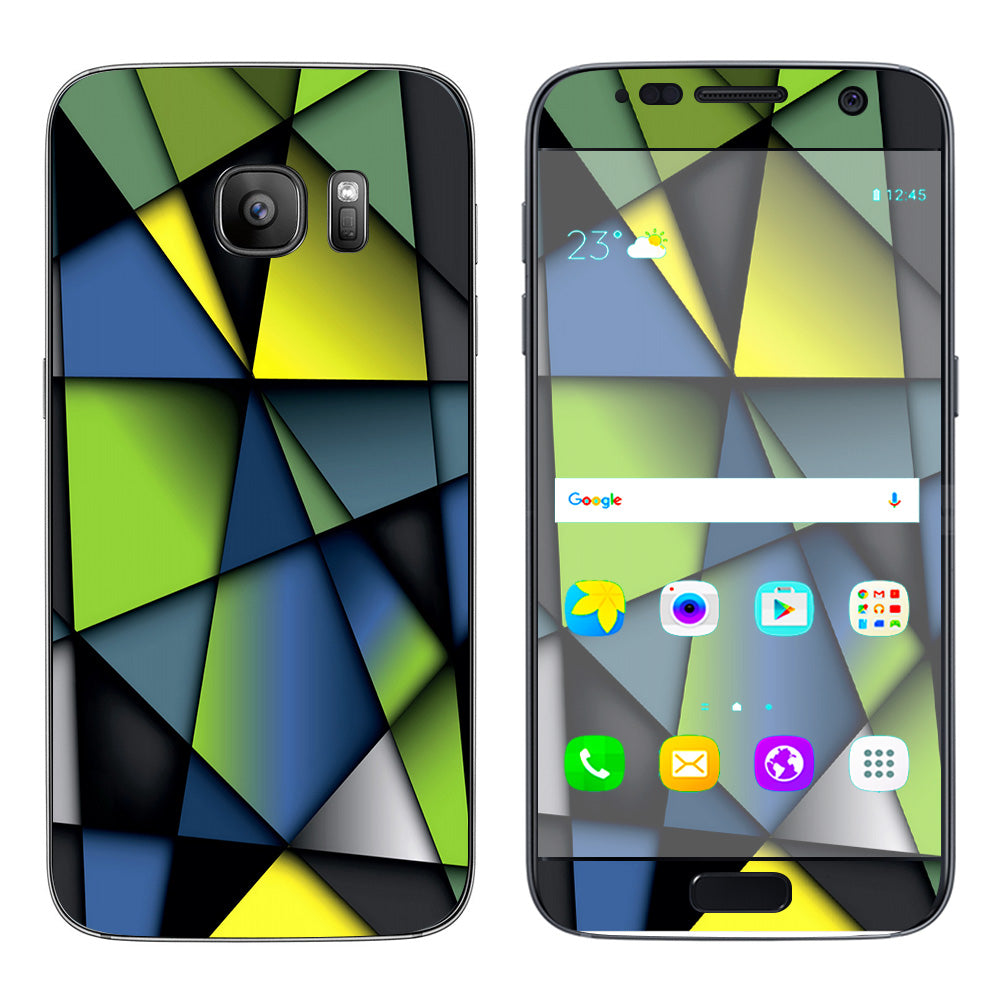  Green Blue Geometry Shapes Samsung Galaxy S7 Skin