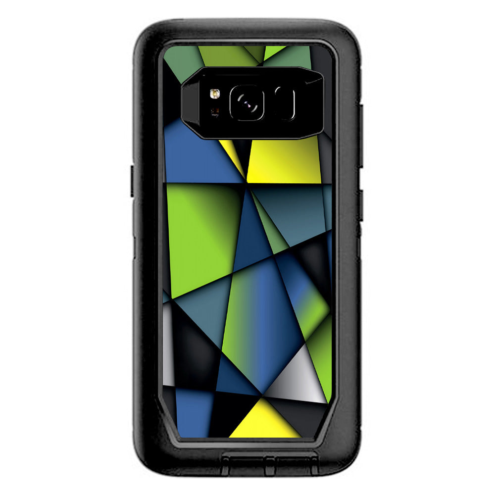  Green Blue Geometry Shapes Otterbox Defender Samsung Galaxy S8 Skin