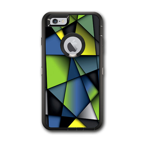  Green Blue Geometry Shapes Otterbox Defender iPhone 6 PLUS Skin