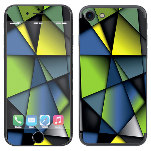  Green Blue Geometry Shapes Apple iPhone 7 or iPhone 8 Skin