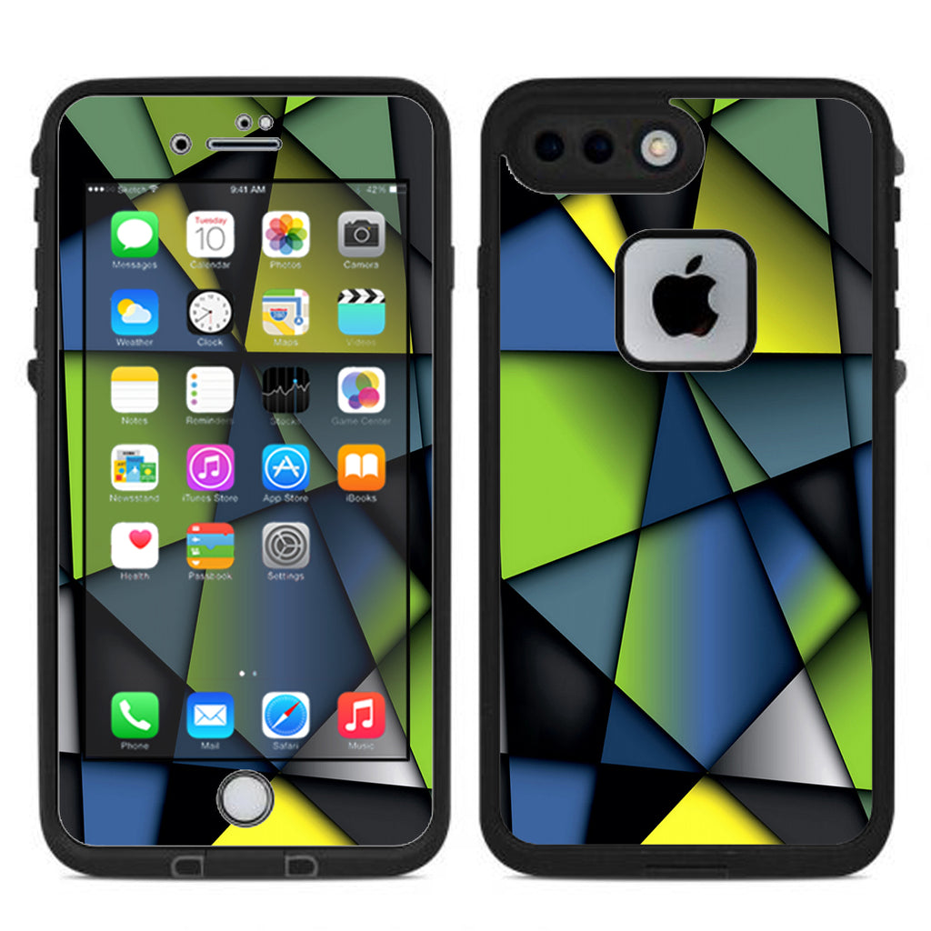  Green Blue Geometry Shapes Lifeproof Fre iPhone 7 Plus or iPhone 8 Plus Skin