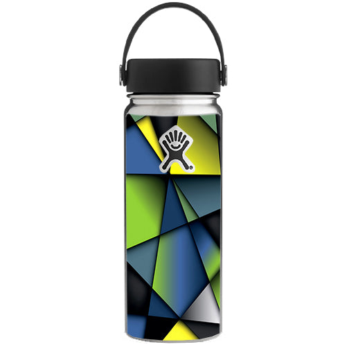  Green Blue Geometry Shapes Hydroflask 18oz Wide Mouth Skin