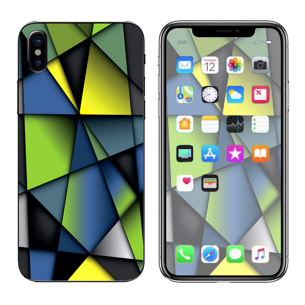  Green Blue Geometry Shapes Apple iPhone X Skin
