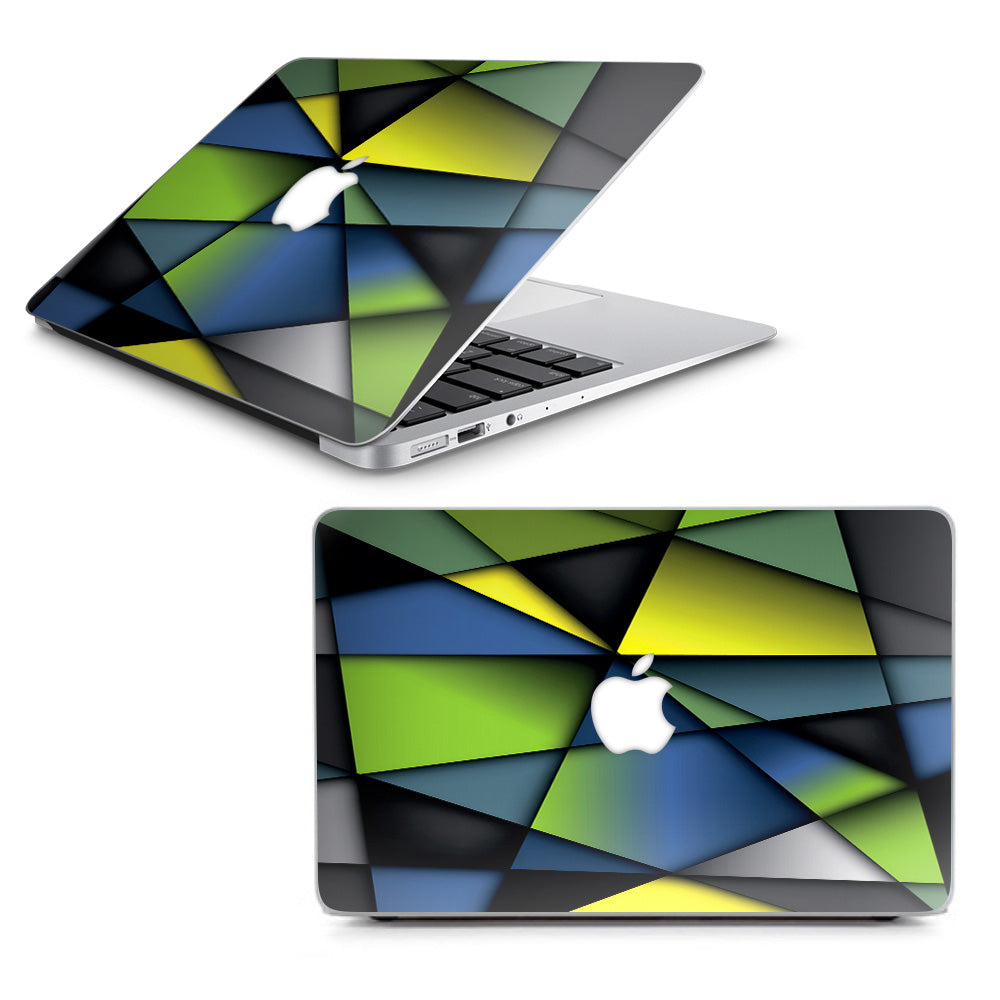  Green Blue Geometry Shapes Macbook Air 13" A1369 A1466 Skin