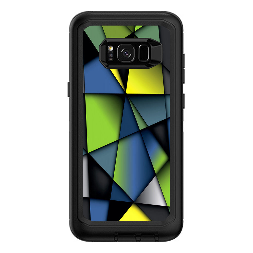  Green Blue Geometry Shapes Otterbox Defender Samsung Galaxy S8 Plus Skin