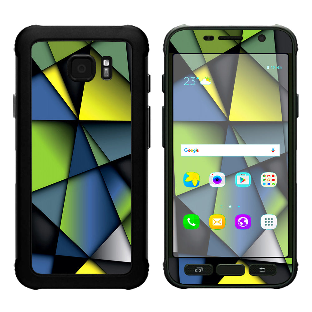  Green Blue Geometry Shapes Samsung Galaxy S7 Active Skin