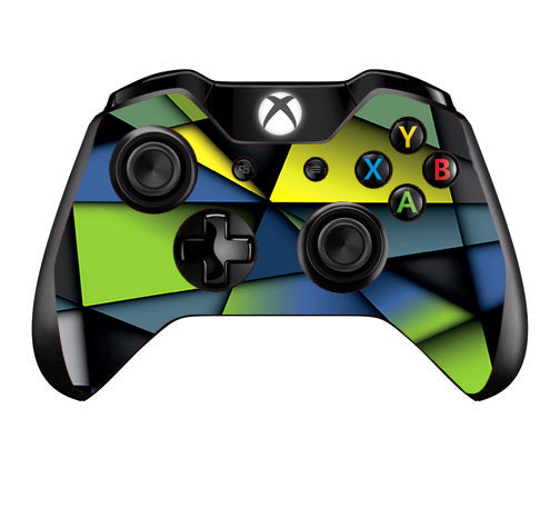  Green Blue Geometry Shapes Microsoft Xbox One Controller Skin