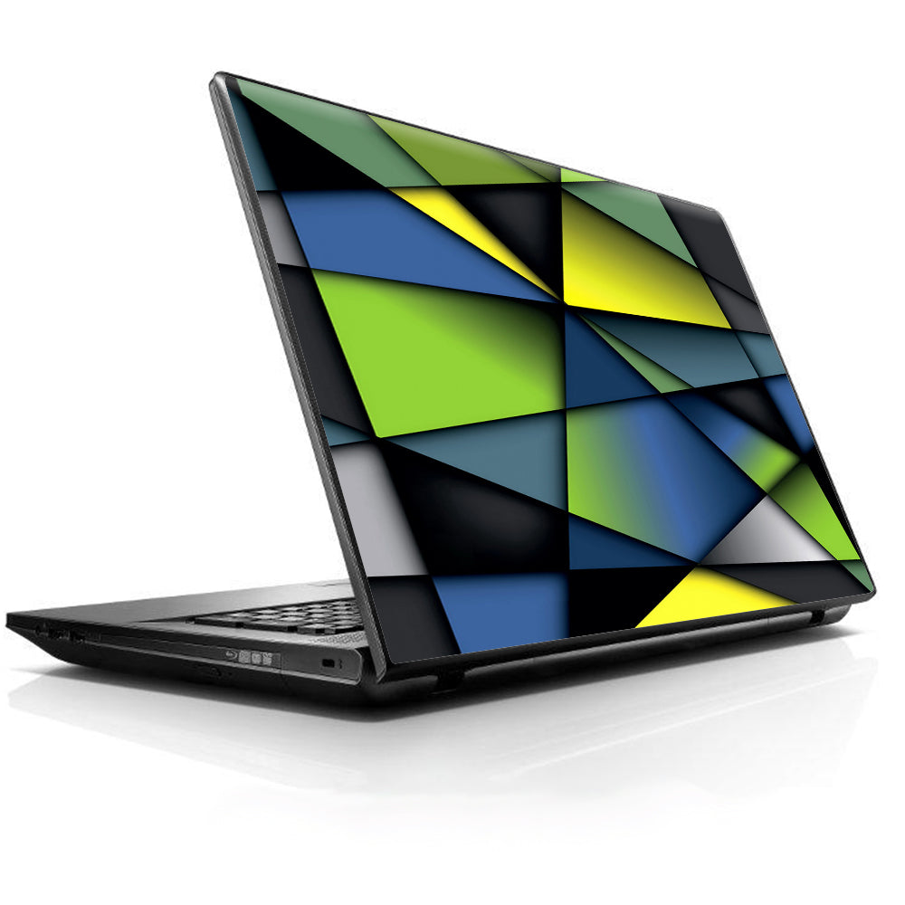  Green Blue Geometry Shapes Universal 13 to 16 inch wide laptop Skin